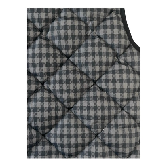 J CREW puffer vest Small black gray plaid - Picture 7 of 8